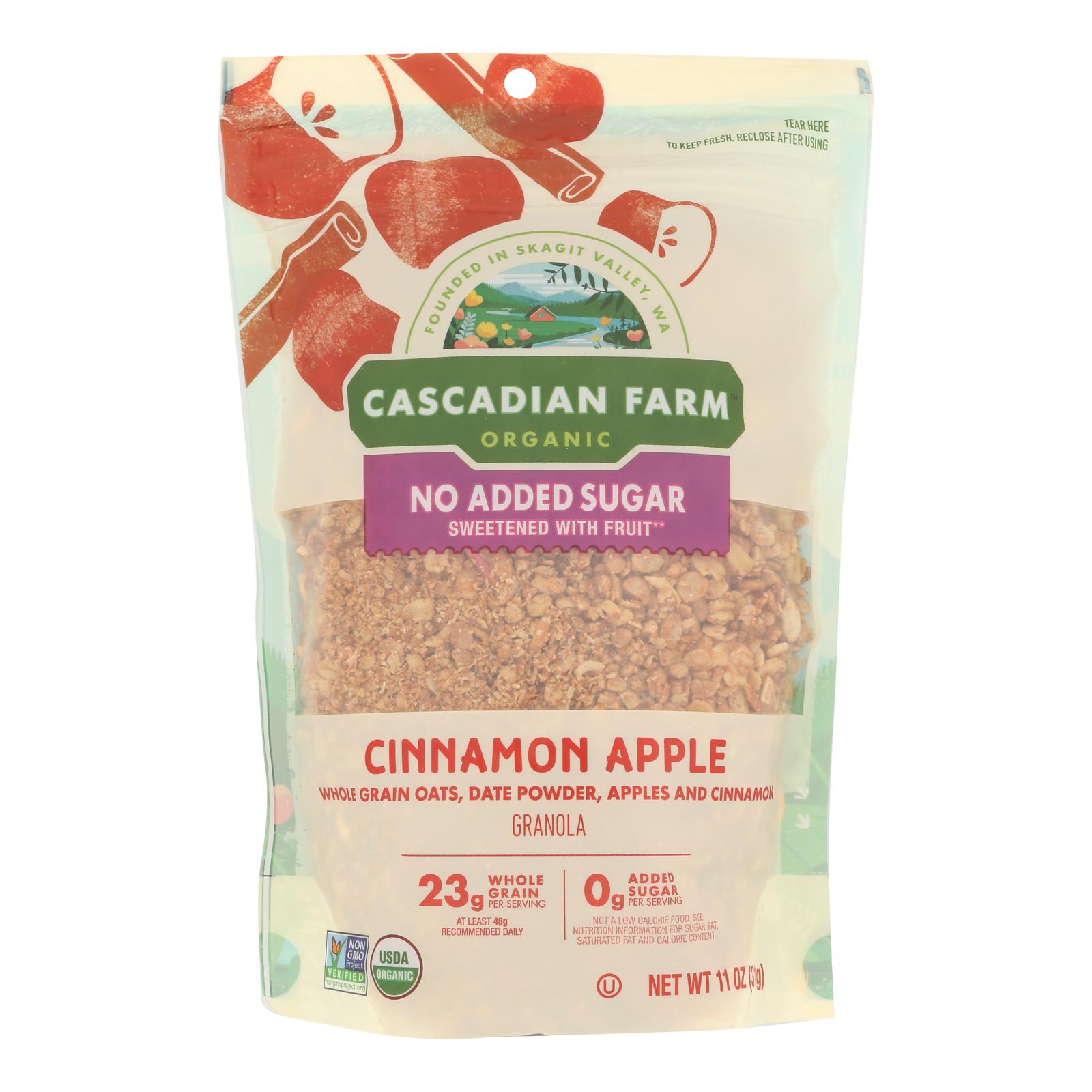 Cascadian Farm Granola, Organic, Cinnamon Apple 11 Oz