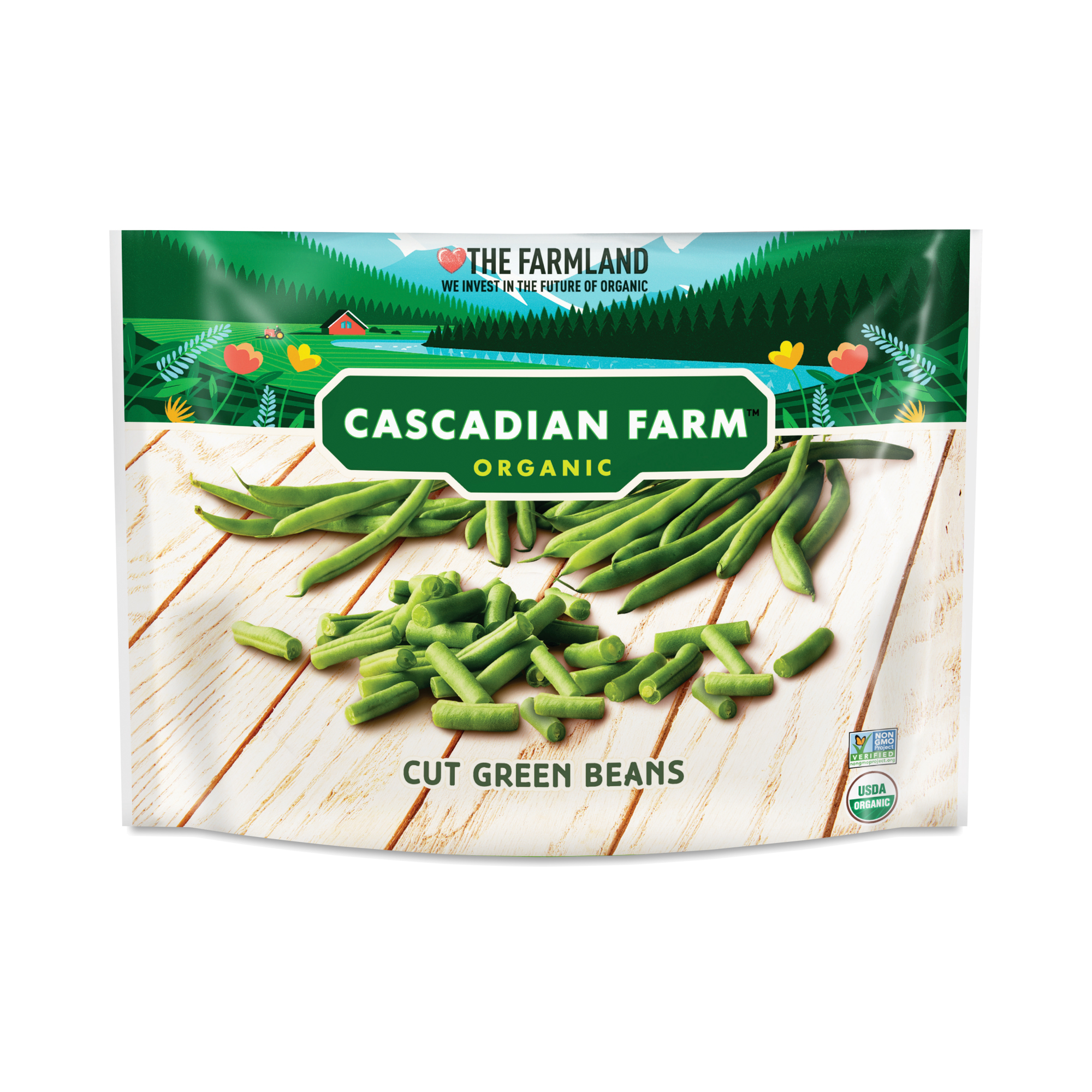 Cascadian Farm Organic Cut Green Beans, Frozen Vegetables, Non-GMO, 16oz