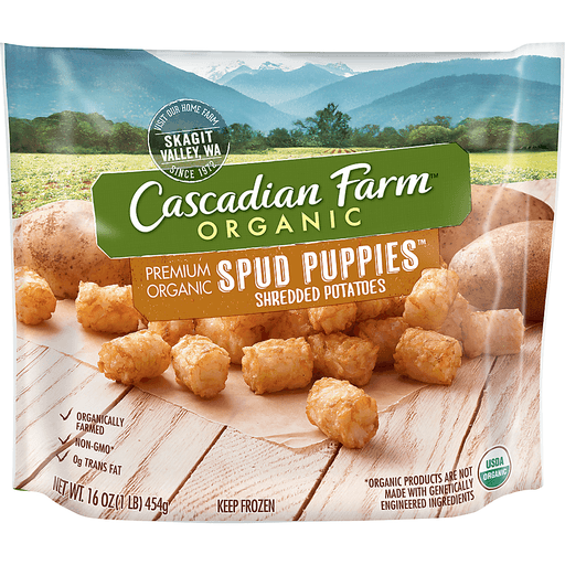 Cascadian Farm Organic Spud Puppies, Premium Frozen Vegetable, Non-GMO, 16oz Bag