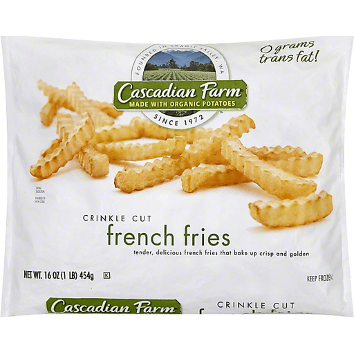 Cascadian Farm Organic, Crinkle Cut French Fries, Frozen Potatoes, Non-GMO, 16oz