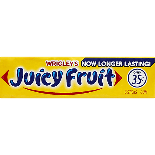 Juicy Fruit Original Bubble Gum, 5-Piece Single Pack