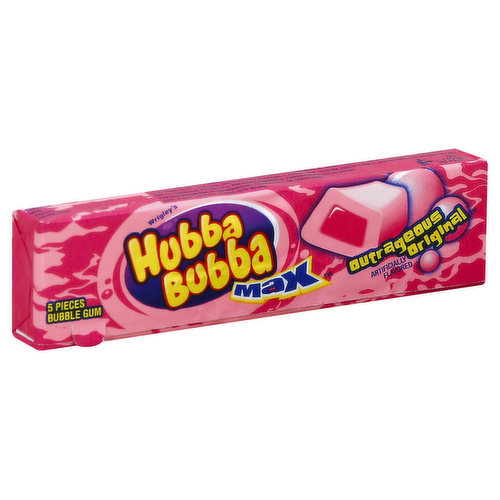 Hubba Bubba Max Original Bubble Gum, 5 Piece Pack