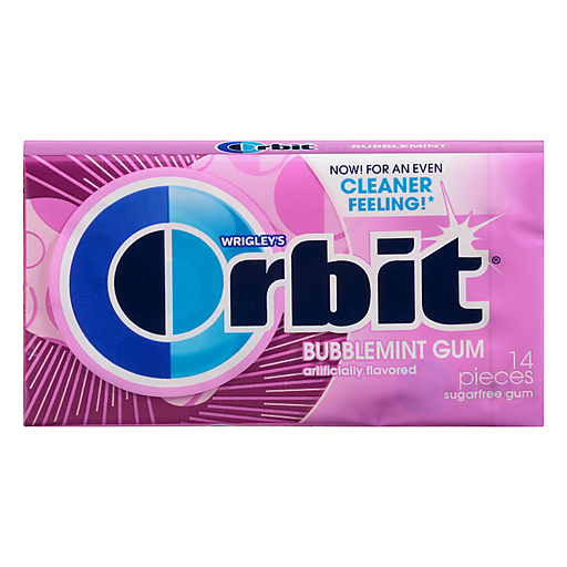 Orbit Gum Bubblemint Sugar Free Chewing Gum, Single Pack, 14 Piece