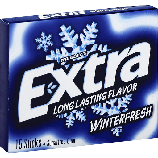 Extra Gum Winterfresh Sugar Free Chewing Gum, Single Pack, 15 Stick
