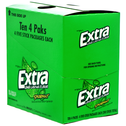 Extra Gum Spearmint Sugar Free Chewing Gum, 5 Stick