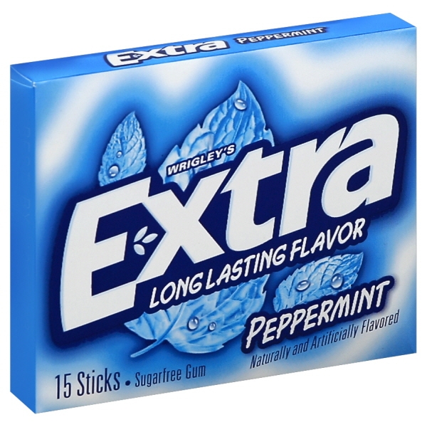 Extra Peppermint Sugar Free Chewing Gum, Single Pack