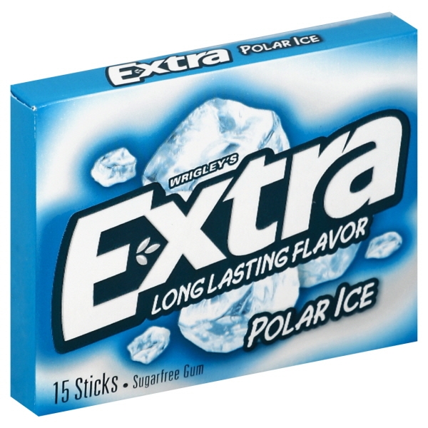 Extra Polar Ice Sugar Free Chewing Gum Single Pack, 15 Pieces