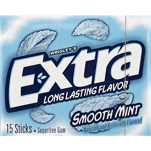 Extra Gum Smooth Mint Sugar Free Chewing Gum, Single Pack, 15 Stick