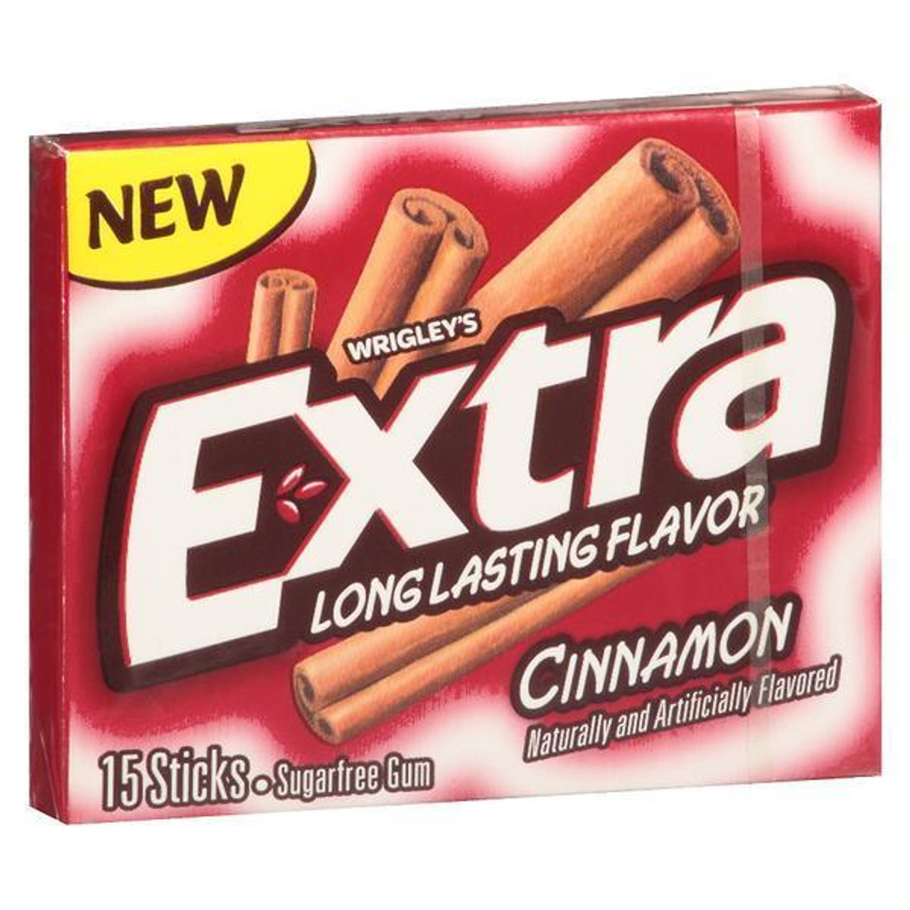 Extra Gum Cinnamon Sugar Free Chewing Gum, Single Pack, 15 Stick