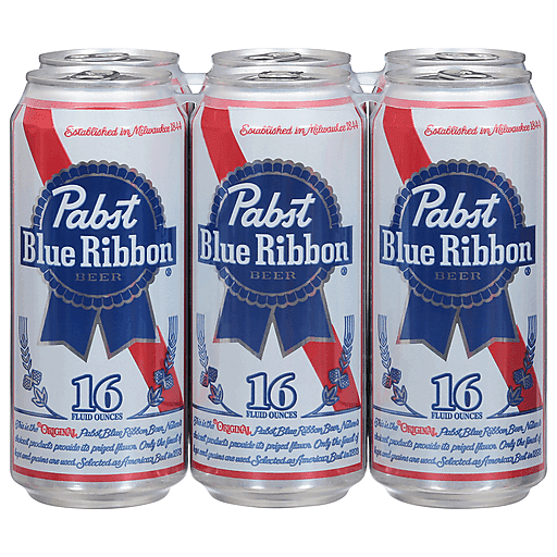 Pabst Blue Ribbon Beer - 6pk/16 Fl Oz Cans