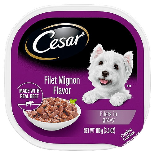 Cesar Canine Cuisine, Filets In Gravy, Filet Mignon Flavor 3.5 Oz