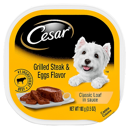 Cesar Wet Dog Food Classic Loaf In Sauce Grilled Steak And Eggs Flavor