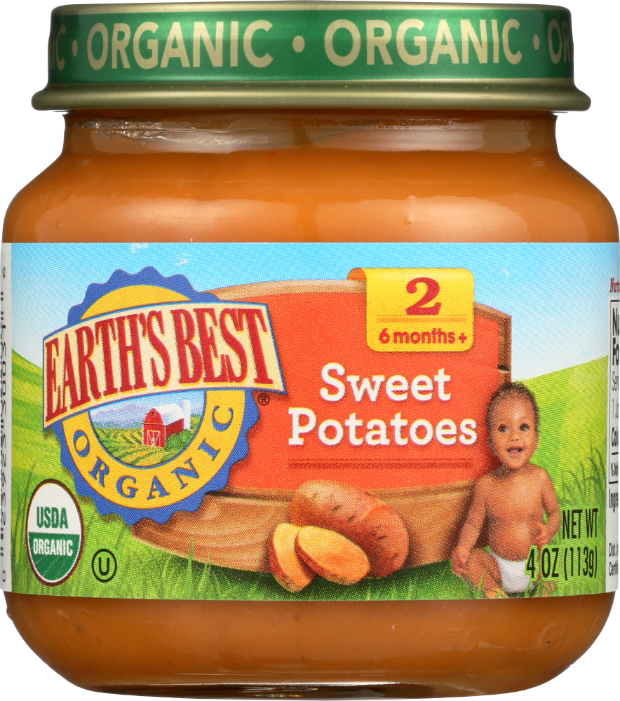 Earth's Best Organic Baby Food Stage 2 Sweet Potatoes, 4 Oz