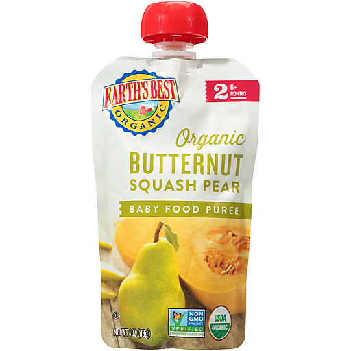 Earth's Best Organic Stage 2 Butternut Squash Pear Baby Food - 4oz