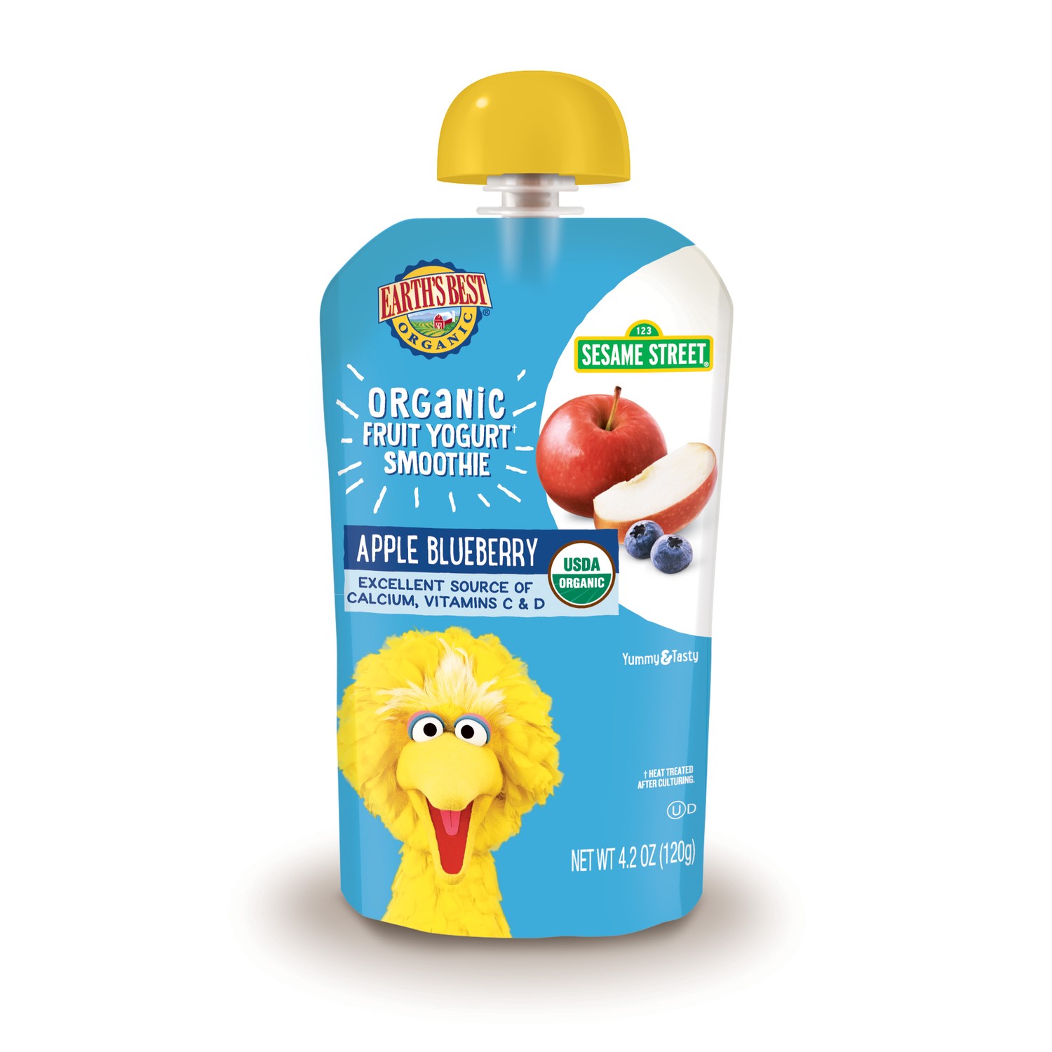Earth's Best Organic Fruit Yogurt Smoothie Pouch - Apple Blueberry