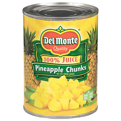 Del Monte Pineapple Chunks In 100% Juice 20oz