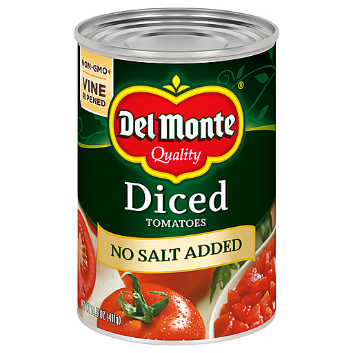 Del Monte No Salt Added Diced Tomatoes 14.5 Oz Can
