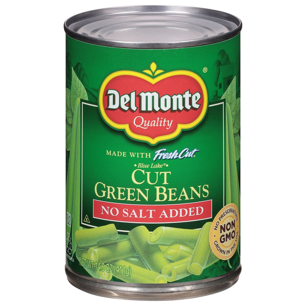 Del Monte Fresh Cut Green Beans No Salt Added 14.5oz Can