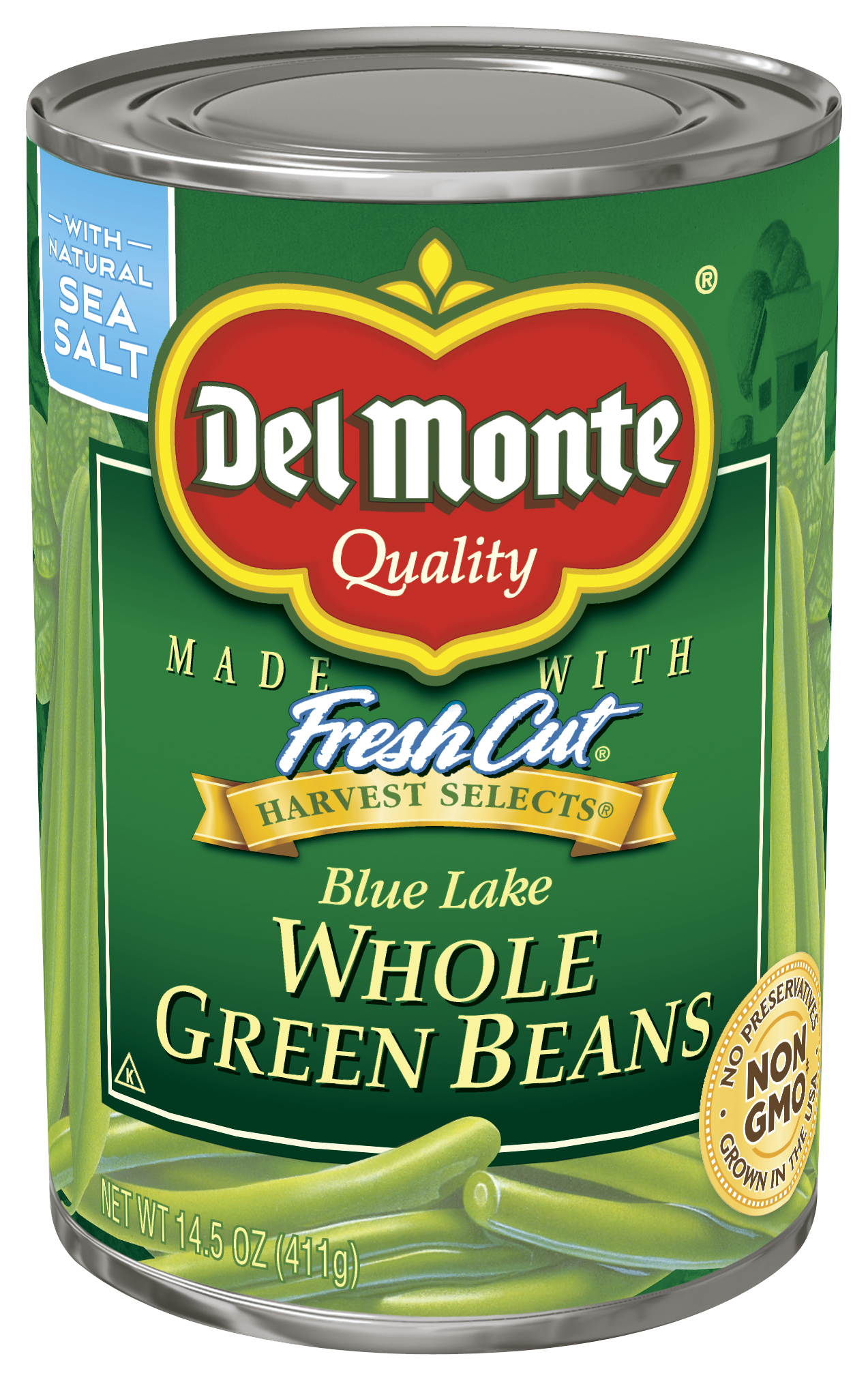Del Monte Harvest Selects Blue Lake Whole Green Beans 14.5 Oz. Can