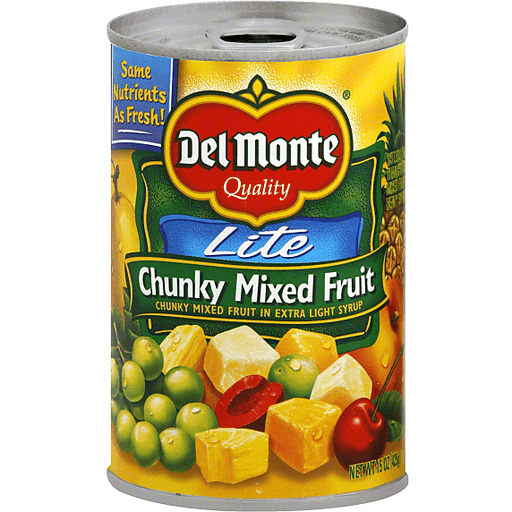 Del Monte Lite Chunky Mixed Fruit In Extra Light Syrup 15 Oz. Can