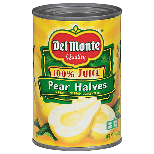 Del Monte Pear Halves In 100% Juice 15 Oz. Can