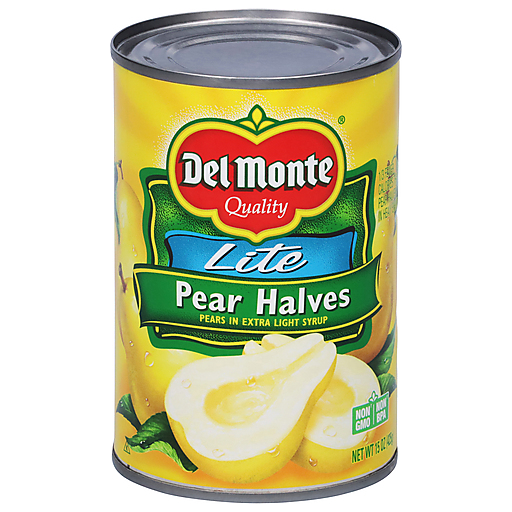 Del Monte Lite Bartlett Pear Halves In Extra Light Syrup 15 Oz. Can