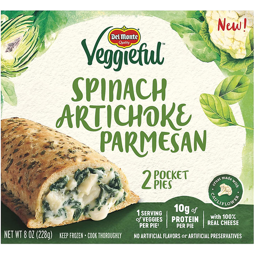 Del Monte Veggieful Frozen Pocket Pies Spinach Artichoke Parmesan - 8oz