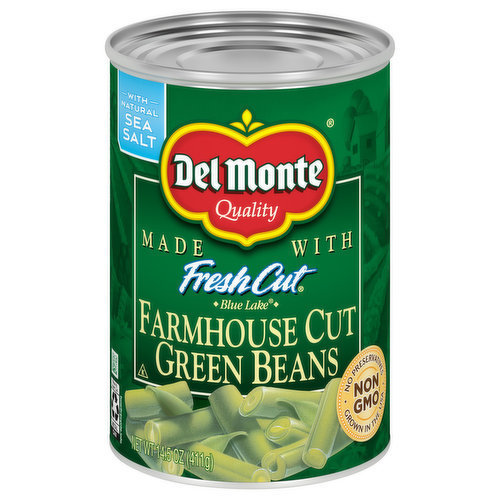 Del Monte Green Beans, Farmhouse Cut, Blue Lake 14.5 Oz