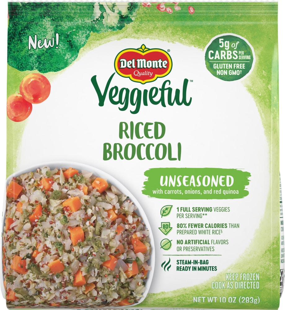 Del Monte Veggieful Unseasoned Riced Broccoli 10 Oz Bag