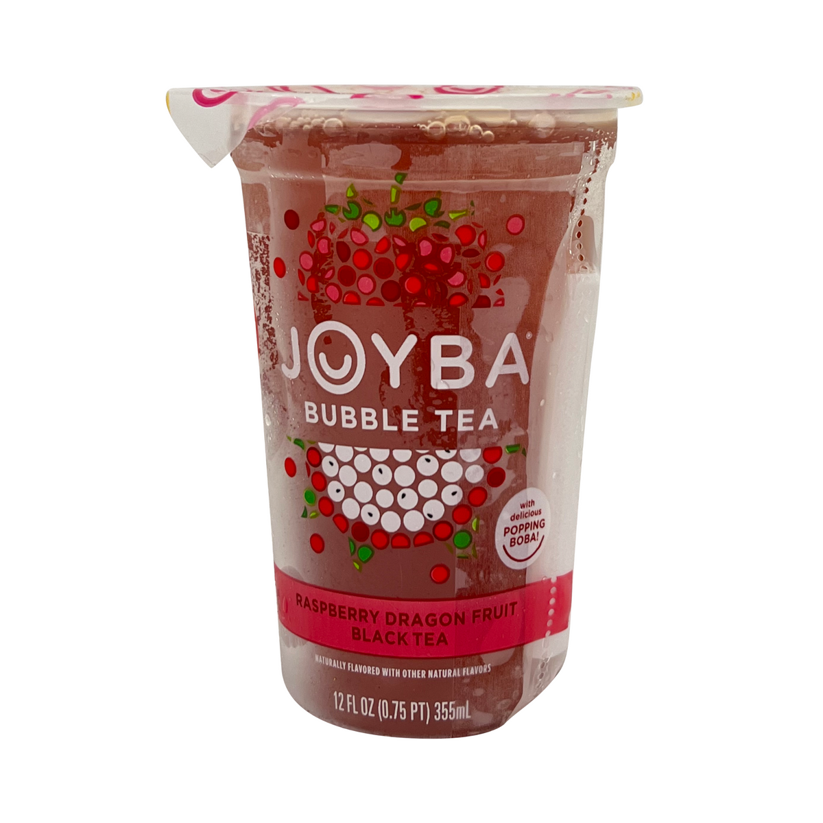Joyba Bubble Tea, Raspberry Dragon Fruit Black Tea 12 Fl Oz