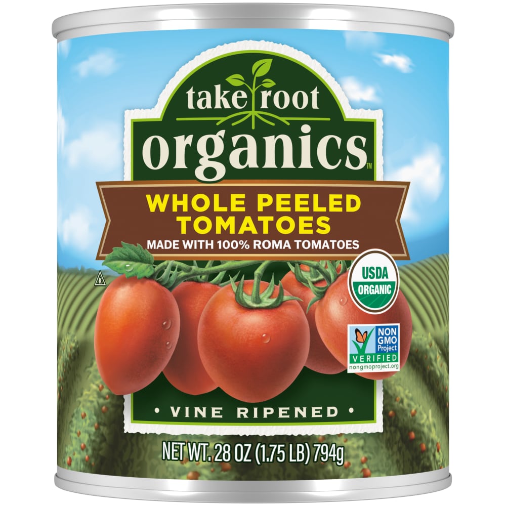 Take Root Organics Tomatoes, Whole, Peeled 28 Oz