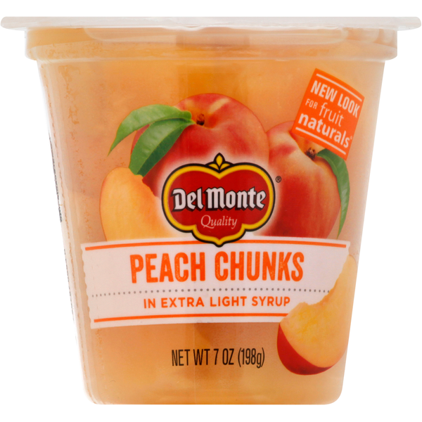 Del Monte Fruit Naturals Yellow Cling Peach Chunks In Extra Light Syrup 7 Oz. Cup