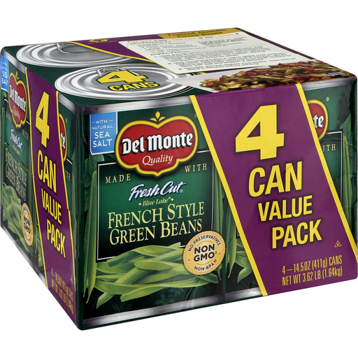 Del Monte Fresh Cut Value Pack French Style Green Beans 4 14.5 Oz Cans