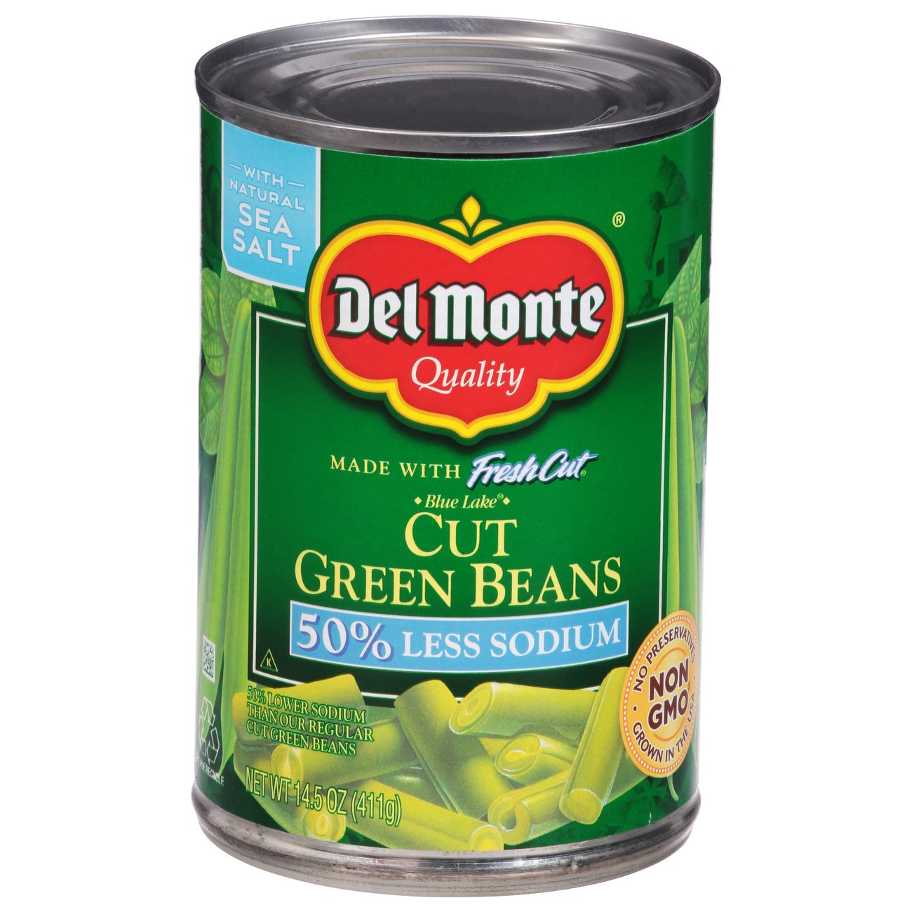 Del Monte 50% Low Sodium Blue Lake Cut Green Beans