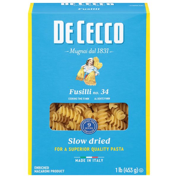 De Cecco Fusilli No. 34 Pasta, 1 Lb