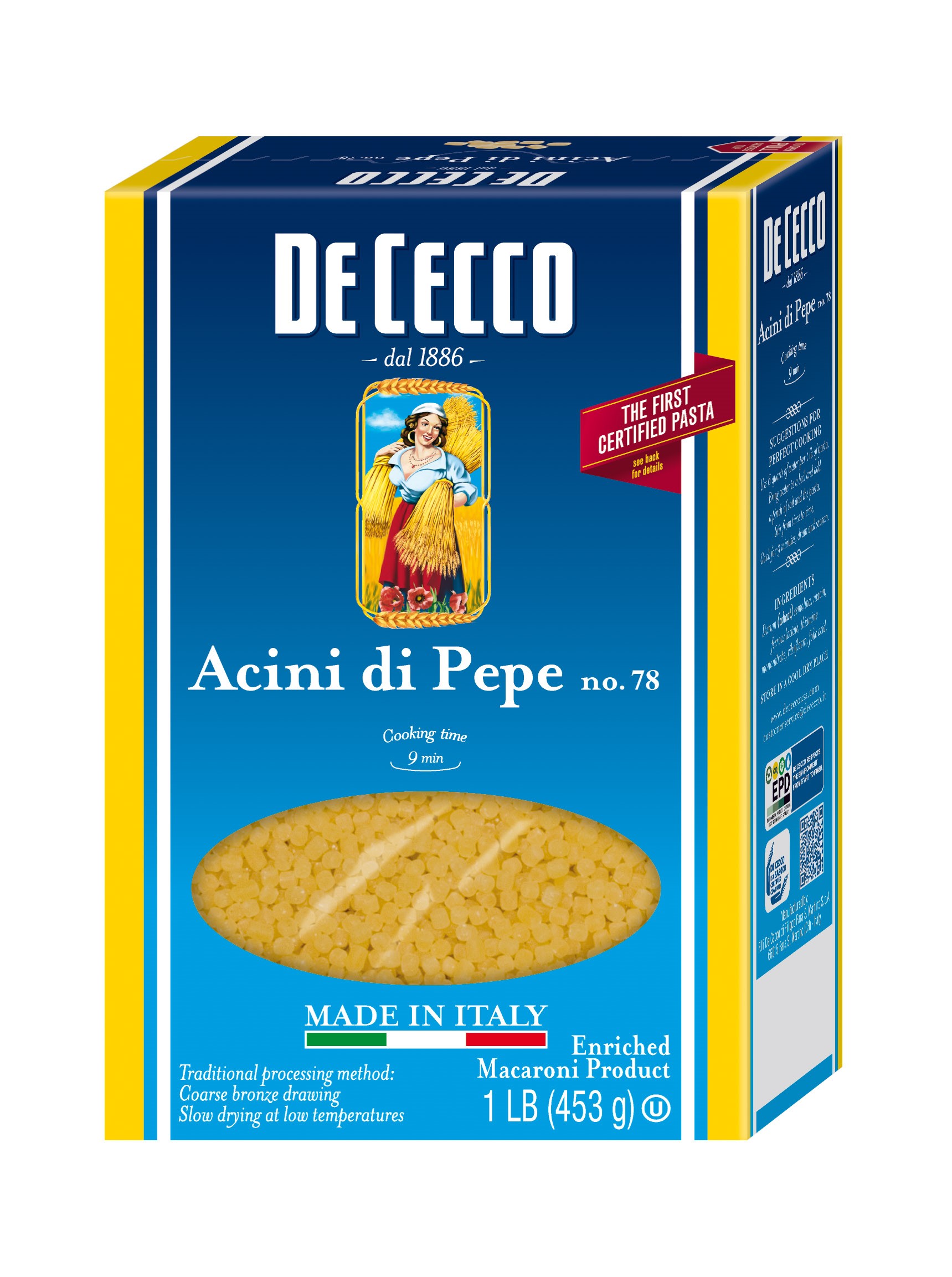 De Cecco Acini Di Pepe Pasta 16 Oz Box # 78 20ct Case