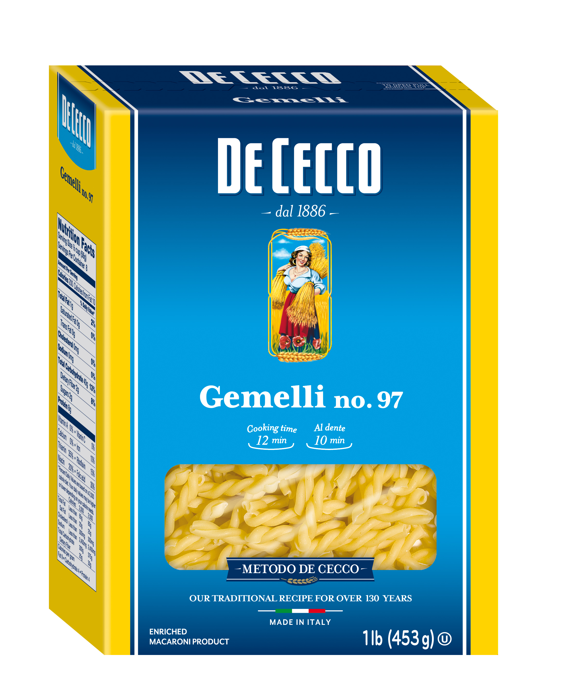 De Cecco Gemelli Pasta 16 Oz Box # 97 12ct Case