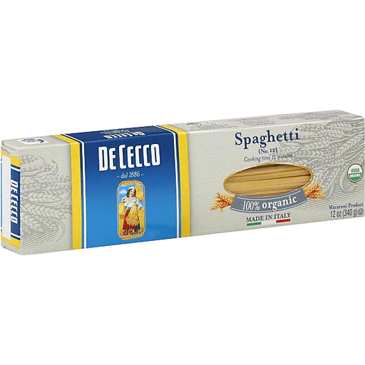 De Cecco 100% Organic Spaghetti No.12 Pasta, 12 Oz