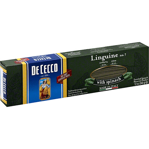 De Cecco Linguine With Spinach Pasta 12 Oz Box