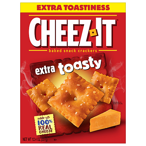 Cheez-It Baked Snack Cheese Crackers, Extra Toasty, 12.4 Oz Box