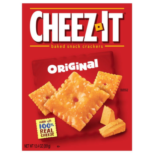 Cheez-It Baked Snack Cheese Crackers, Original, 12.4 Oz Box