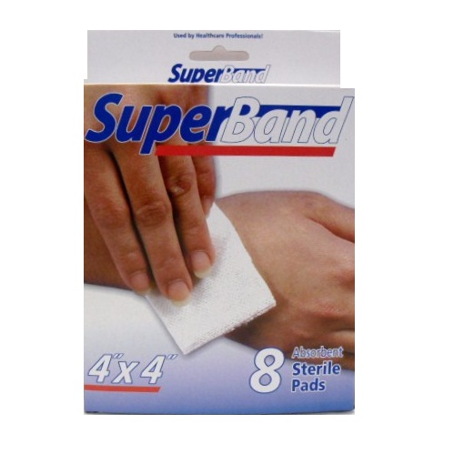 Superband Super Band Sterile Pads 8pc 4 X 4in-whole