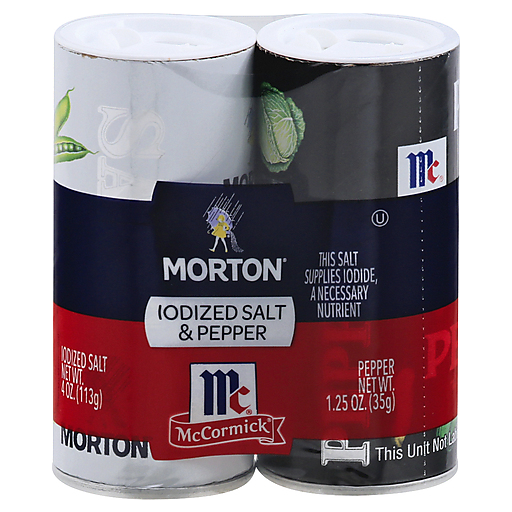 Morton McCormick Iodized Salt & Pepper Shakers