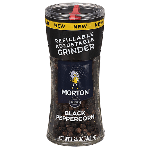 Morton Black Peppercorn, Grinder 1.24 Oz