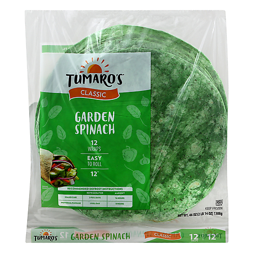 Tumaros Wraps, Garden Spinach, Classic