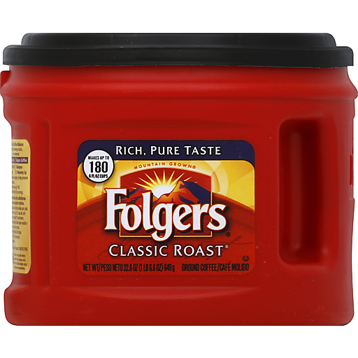 Folgers Classic Medium Roast Ground Coffee 640g