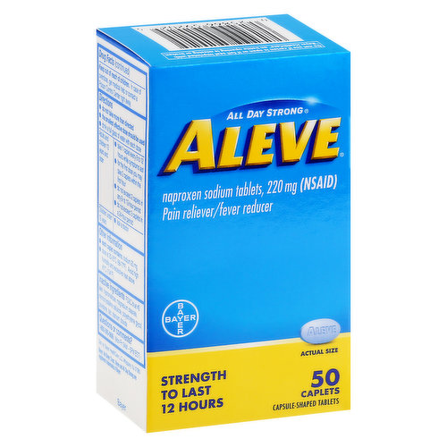 Aleve All Day Strong 220 Mg Pain Reliever/Fever Reducer Caplets 50 Ea Box