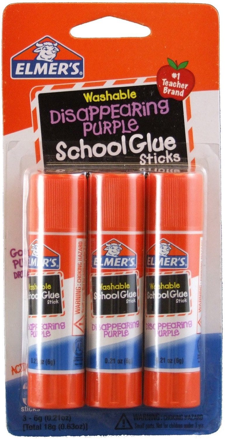 Elmer's Washable Disappearing Purple School Glue Sticks