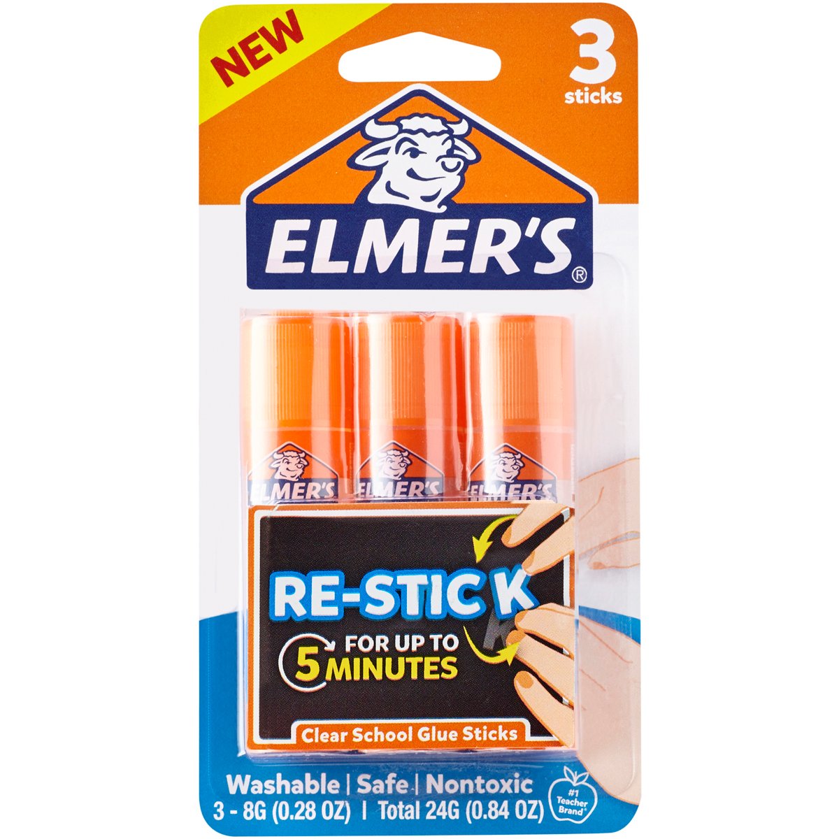 Elmer's Re-Stick School Glue Sticks, 0.28-Ounces