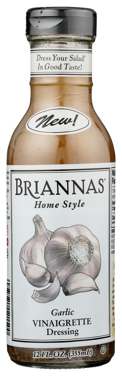 Brianna's Vinaigrette Dressing, Garlic, Home Style 12 Fl Oz